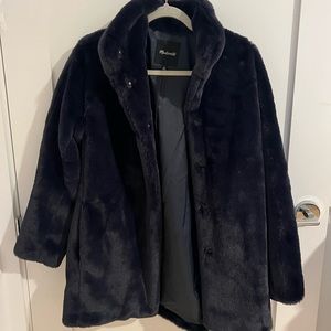 Madewell faux fur coat, size XS.